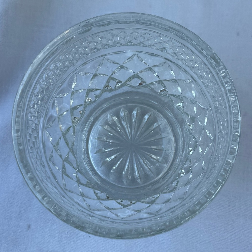 Wexford by Anchor Hocking, Glass Sugar Bowl, Clear Glass Textured Bowl - Picture 2 of 4